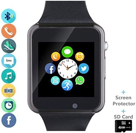 Amazqi Smart Watch with SD Card Pedometer Call Text 